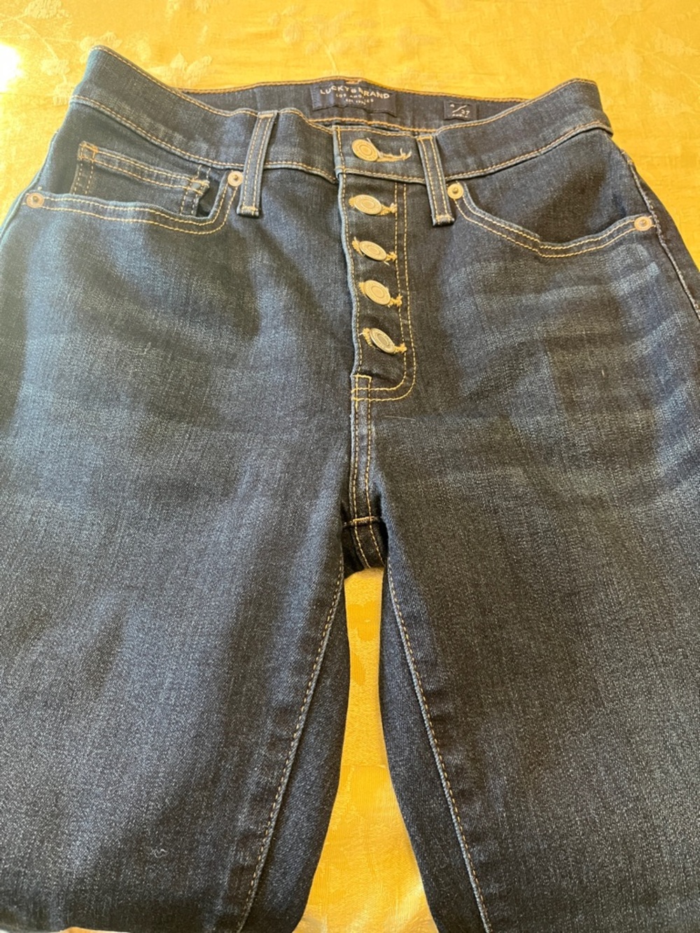 Lucky Brand Dark Wash High-Rise Skinny Jeans with Button Fly